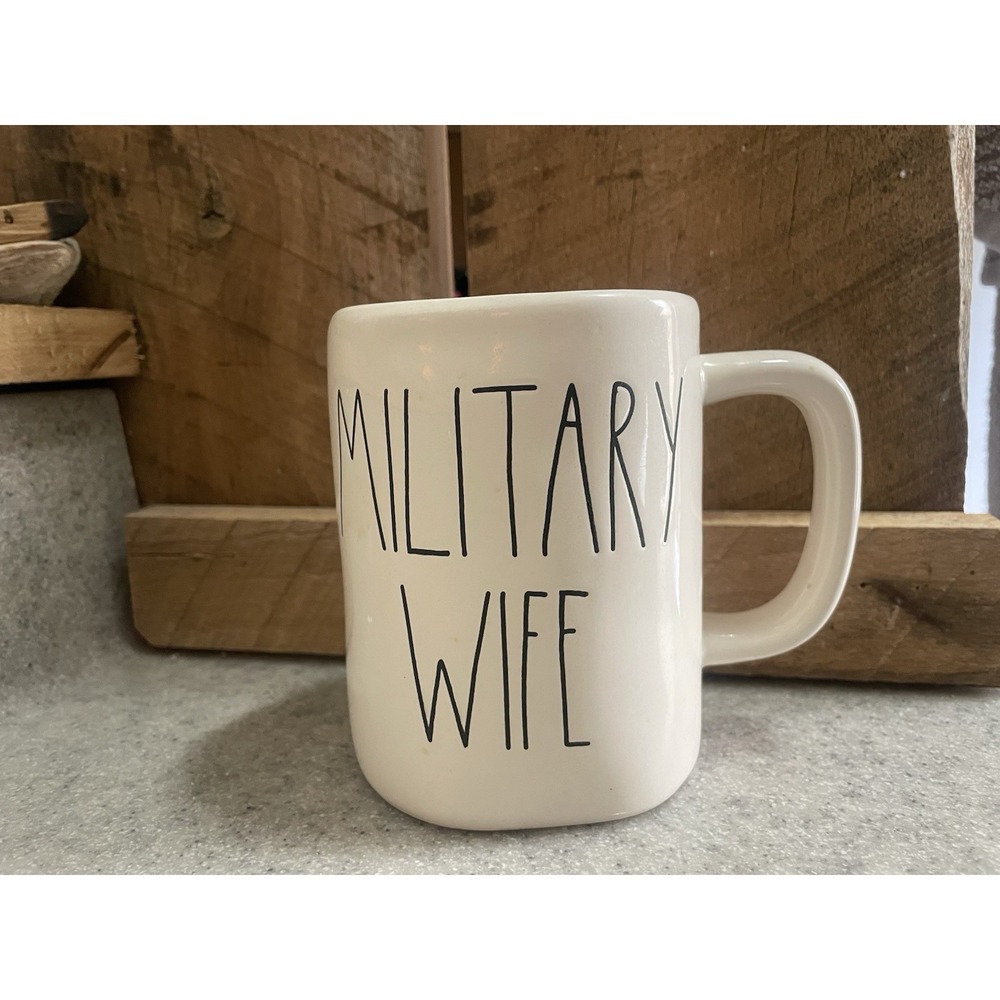 Rae Dunn Artisan Coffee Mug Military‎ Wife Coffee Mug White Collection #192